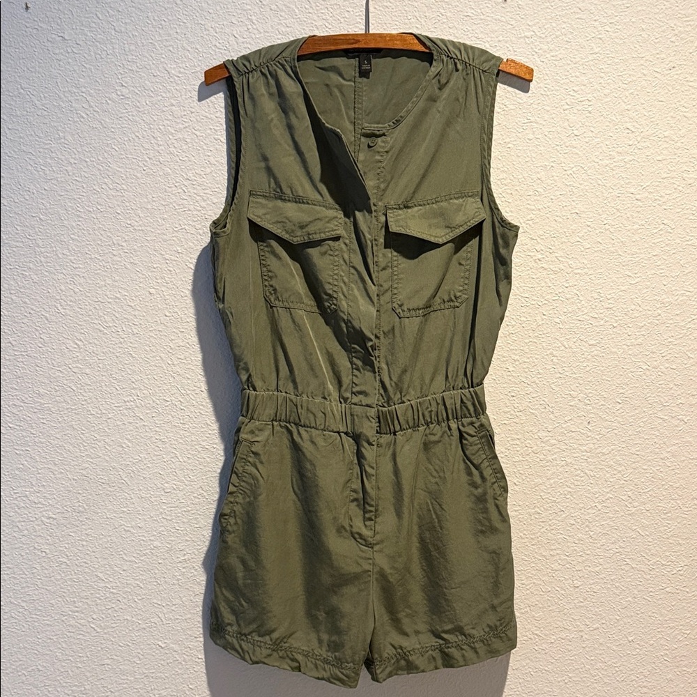 Banana Republic Olive Green Sleeveless Jumpsuit